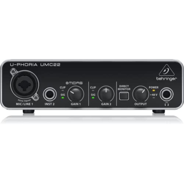 Behringer U-PHORIA UMC22 Audiophile 2x2 USB Audio Interface