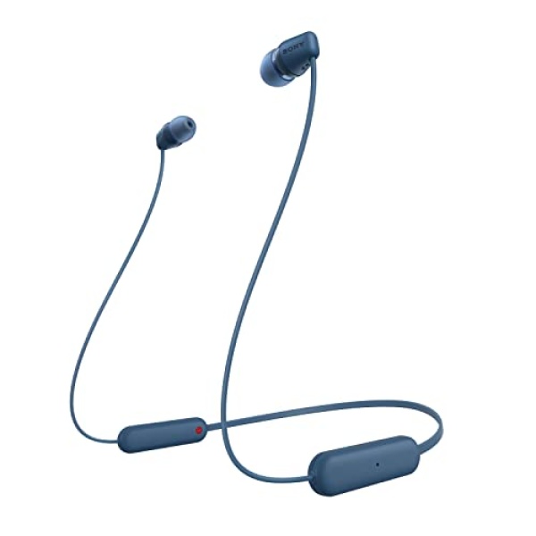 Sony WI-C100 Wireless Headphones with Customizable Equalizer for Deep Bass