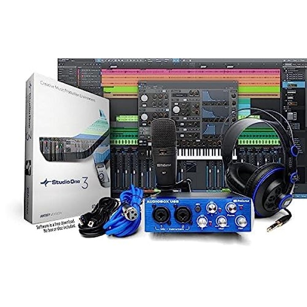 Presonus AudioBox Studio with Headphones, Microphone, Mic Cable, USB Cable